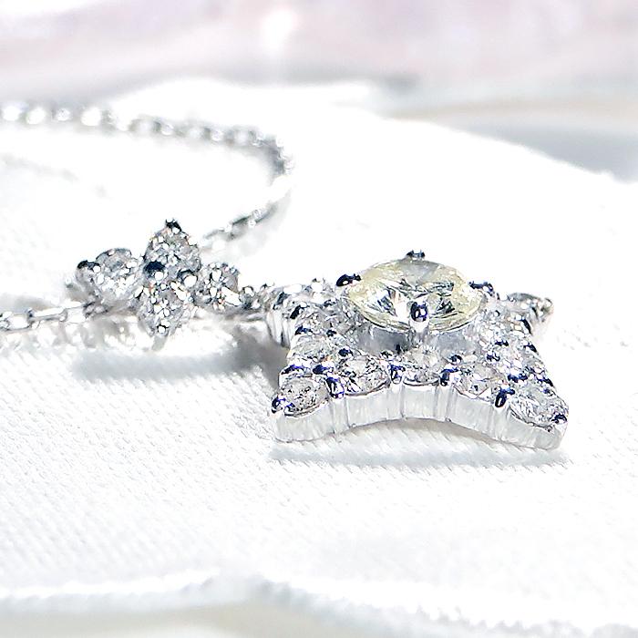 ネックレス K18WG ホワイトゴールド ダイヤモンド レディース 1.0ct