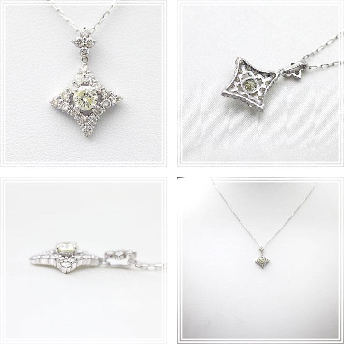 ネックレス K18WG ホワイトゴールド ダイヤモンド レディース 1.0ct