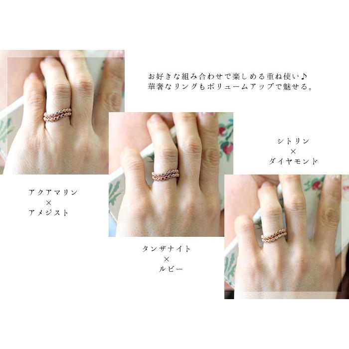 指輪 レディース リング K18PG ピンクゴールド 誕生石 アンティーク ミル打ち S字リング バースデー プレゼント 爆買の画像