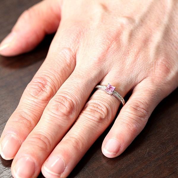 指輪 レディース リング K18WG ホワイトゴールド ピンクサファイア
