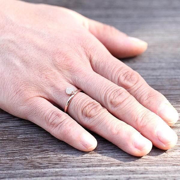 指輪 レディース リング K18PG ピンクゴールド 揺れる ハート  