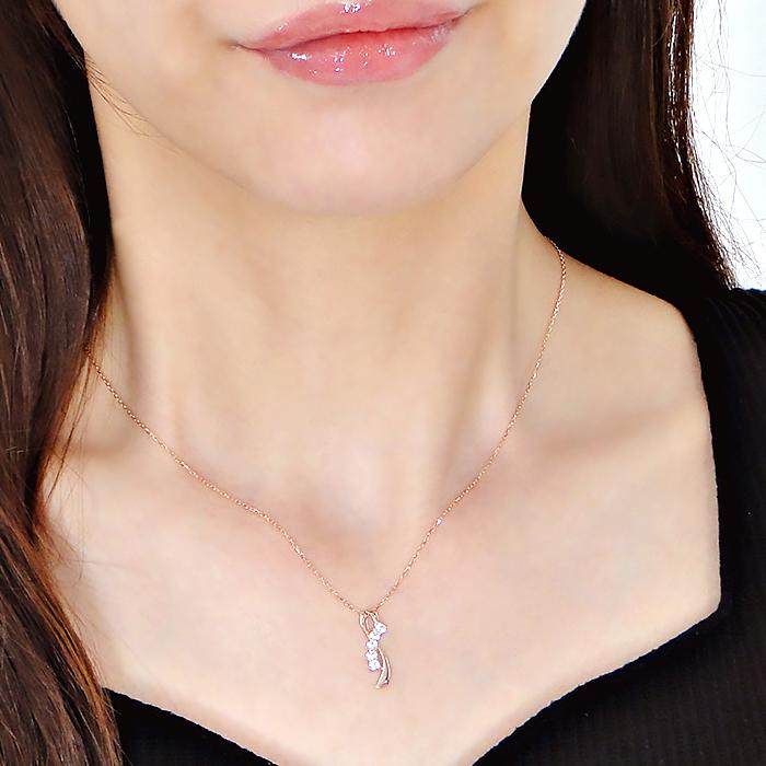 ダイヤモンド 0.20ct 18金ピンクゴールド K18PG ネックレス オファー