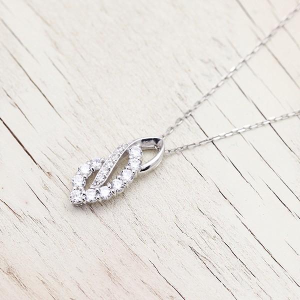 ネックレス レディース K18WG ホワイトゴールド ダイヤモンド 0.38ct 4月 誕生石 ペンダント 爆買の画像