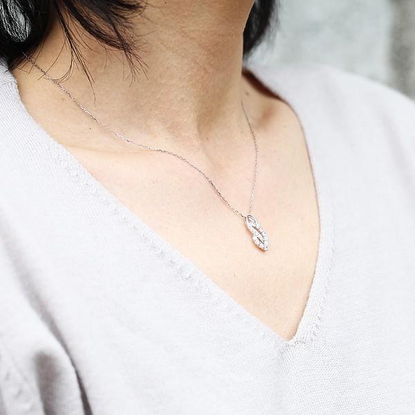ネックレス レディース K18WG ホワイトゴールド ダイヤモンド 0.38ct 4月 誕生石 ペンダント 爆買の画像