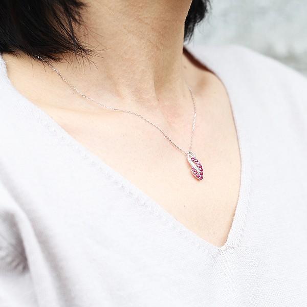 ネックレス レディース K18WG ホワイトゴールド ルビー ダイヤモンド 誕生石 ペンダント 爆買の画像