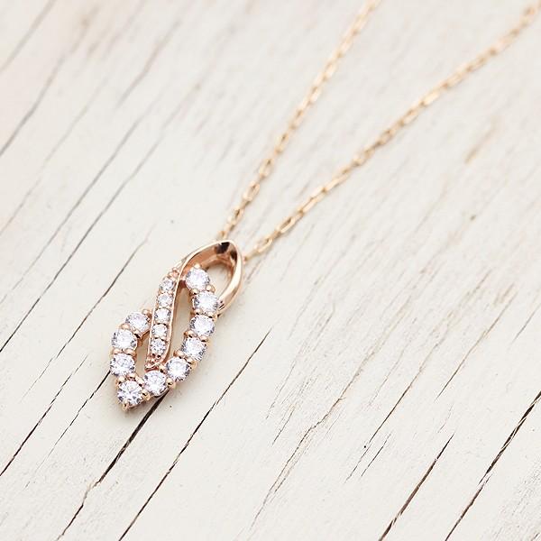 ネックレス レディース K18PG ピンクゴールド ダイヤモンド 0.38ct 4月 誕生石 ペンダント 爆買の画像