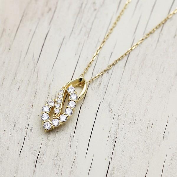 ネックレス レディース K18YG イエローゴールド ダイヤモンド 0.38ct 4月 誕生石 ペンダント 爆買の画像