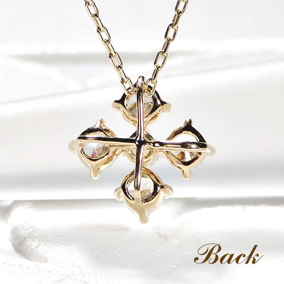 ネックレス K18YG レディース 0.56ct ダイヤ フラワー ゴールド
