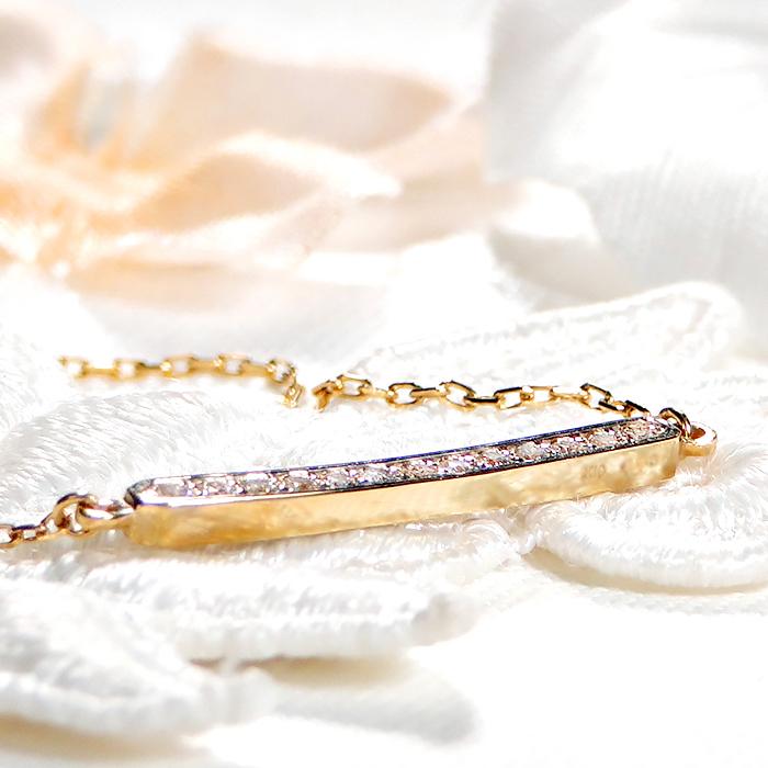 ダイヤモンド 0.13ct ラインネックレス K18YG イエローゴールド シンプル カーブ ペンダント 爆買の画像