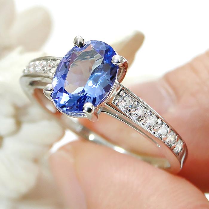 指輪 タンザナイト ダイヤモンド 0.17ct プラチナ PT900  レディース オーバル タンザ リング 誕生石 プレゼント 爆買の画像