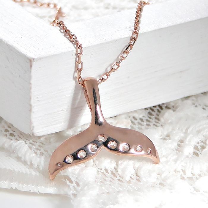 ハワイアンジュエリー ネックレス K18PG ピンクゴールド 0.09ct