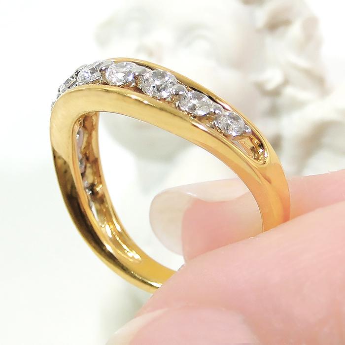 指輪 K18YG/PT900 イエローゴールド プラチナ ダイヤ 0.52ct スイート