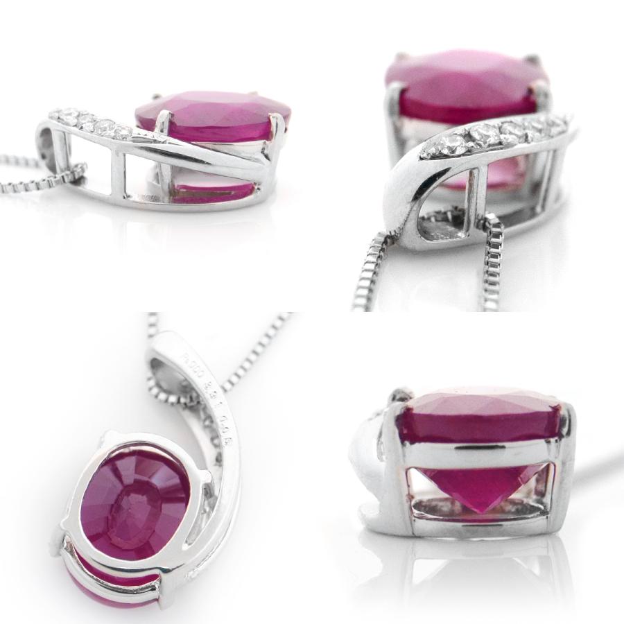 大粒 天然 一粒 ルビー 4.0ct UP & ダイヤ ネックレス pt900 大粒 天然 一粒 ルビー 4.0ct UP & ダイヤ ネックレス pt900