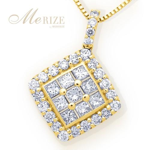 K18 天然 ダイヤ 1.0ct パヴェ ゴールド ペンダント ネックレス 