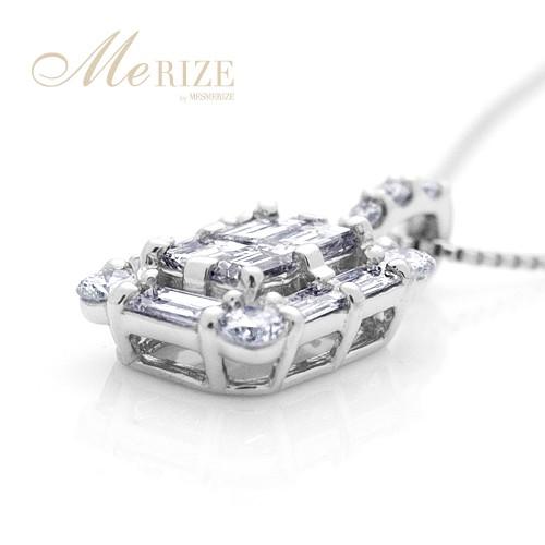 pt900 K18 天然 ダイヤ 0.5ct パヴェ ネックレス プラチナ ゴールド