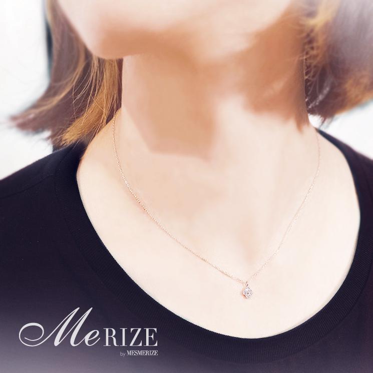 天然 ダイヤ 0.1ct 4石 クローバー ネックレス ミル打ち K18ゴールド