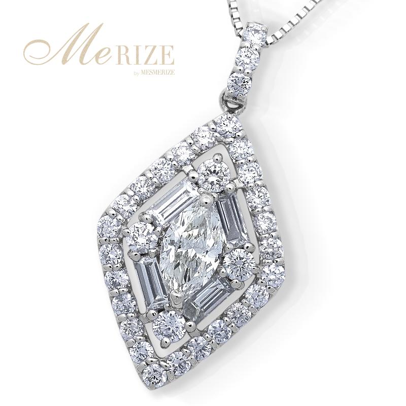 pt900 K18 天然 大粒 ダイヤ 1.0ct パヴェ ネックレス プラチナ 