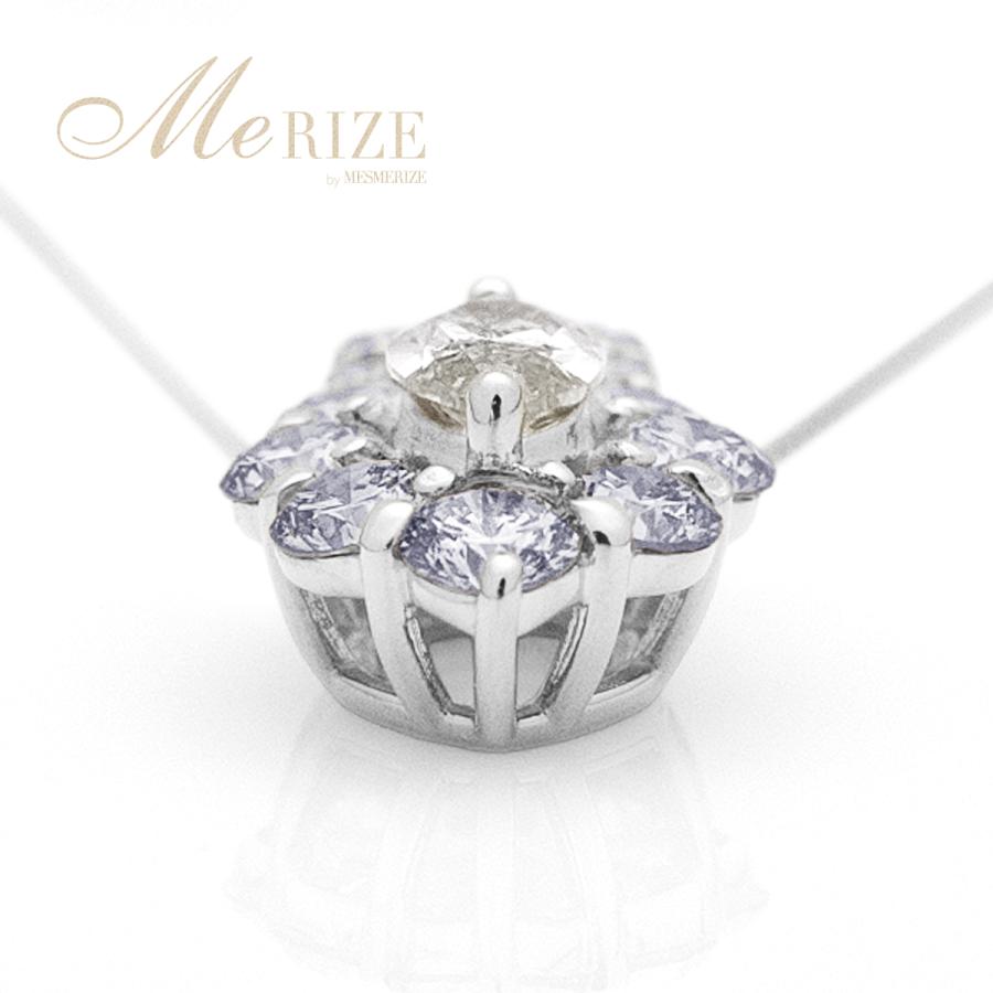 pt900 K18 天然 大粒 ダイヤ 0.7ct パヴェ ネックレス プラチナ ゴールド各色 ペンダント マーキス バゲット ラウンド ダイヤモンド 0.7カラット 品質保証書付の画像