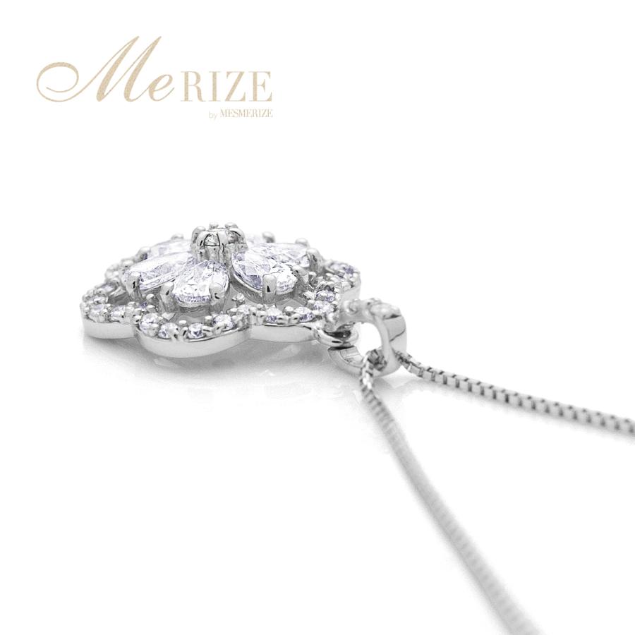 天然ダイヤモンド 0.7ct パヴェ フラワー ネックレス ペアシェイプ