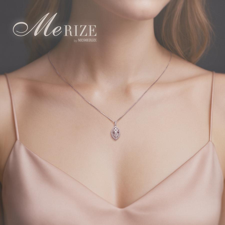 天然ダイヤモンド 0.45ct マーキス シェイプ パヴェ ネックレス バケットカット, ラウンド プラチナ pt900 K18 ゴールド各色 ペンダント18金 品質保証書付の画像
