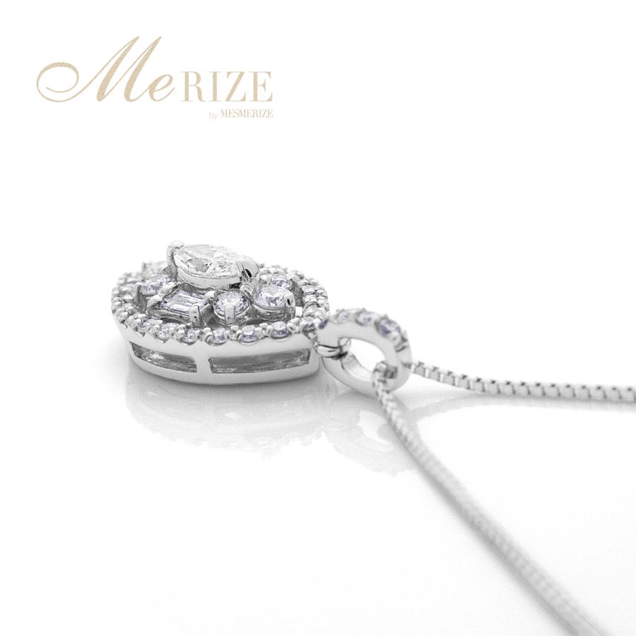 天然ダイヤモンド 0.45ct マーキス シェイプ パヴェ ネックレス バケットカット, ラウンド プラチナ pt900 K18 ゴールド各色 ペンダント18金 品質保証書付の画像