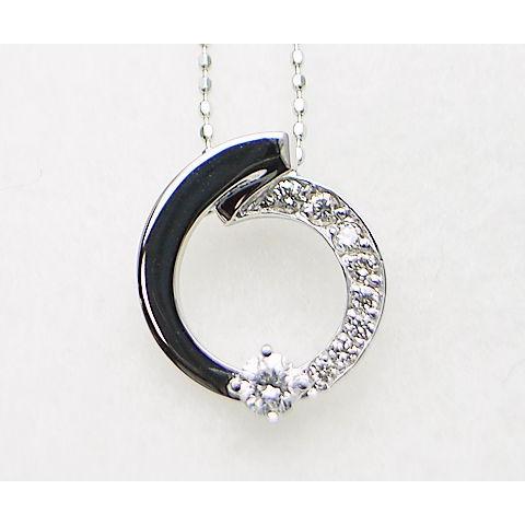 K18 WG 天然 ダイヤ 0.21ct ペンダント ゴールド ネックレス 