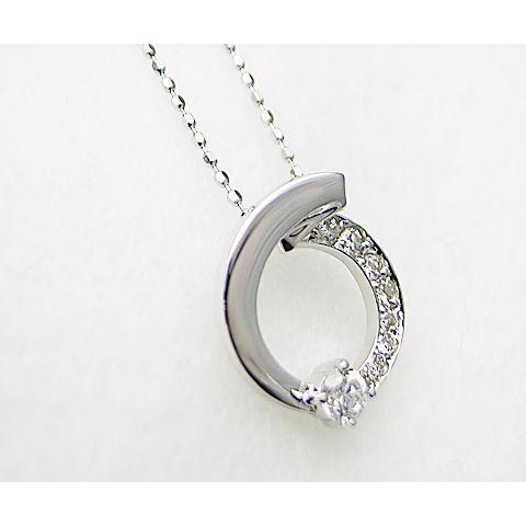 K18 WG 天然 ダイヤ 0.21ct ペンダント ゴールド ネックレス レディース ダイヤモンド9石使用 18金 天然石 ゴールド ホワイトゴールド 品質保証書付の画像
