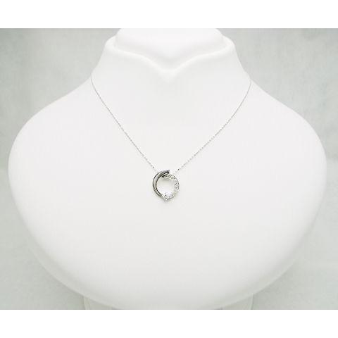 K18 WG 天然 ダイヤ 0.21ct ペンダント ゴールド ネックレス レディース ダイヤモンド9石使用 18金 天然石 ゴールド ホワイトゴールド 品質保証書付の画像