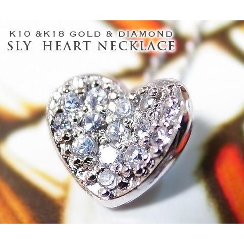 K18ゴールド ハートダイヤペンダントネックレス K18ゴールド ハート型ネックレス