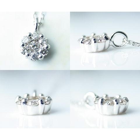 K18 天然 ダイヤ 0.20ct ペンダント ゴールド ネックレス レディース ダイヤモンドを7石使用 18金 天然石 ゴールド 品質保証書付の画像