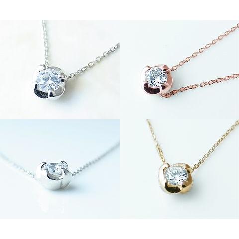 K18 K10 天然 一粒 ダイヤ 0.1ct ネックレス ゴールド各色 ペンダント上質天然石 ダイヤモンド 0.1カラットの画像