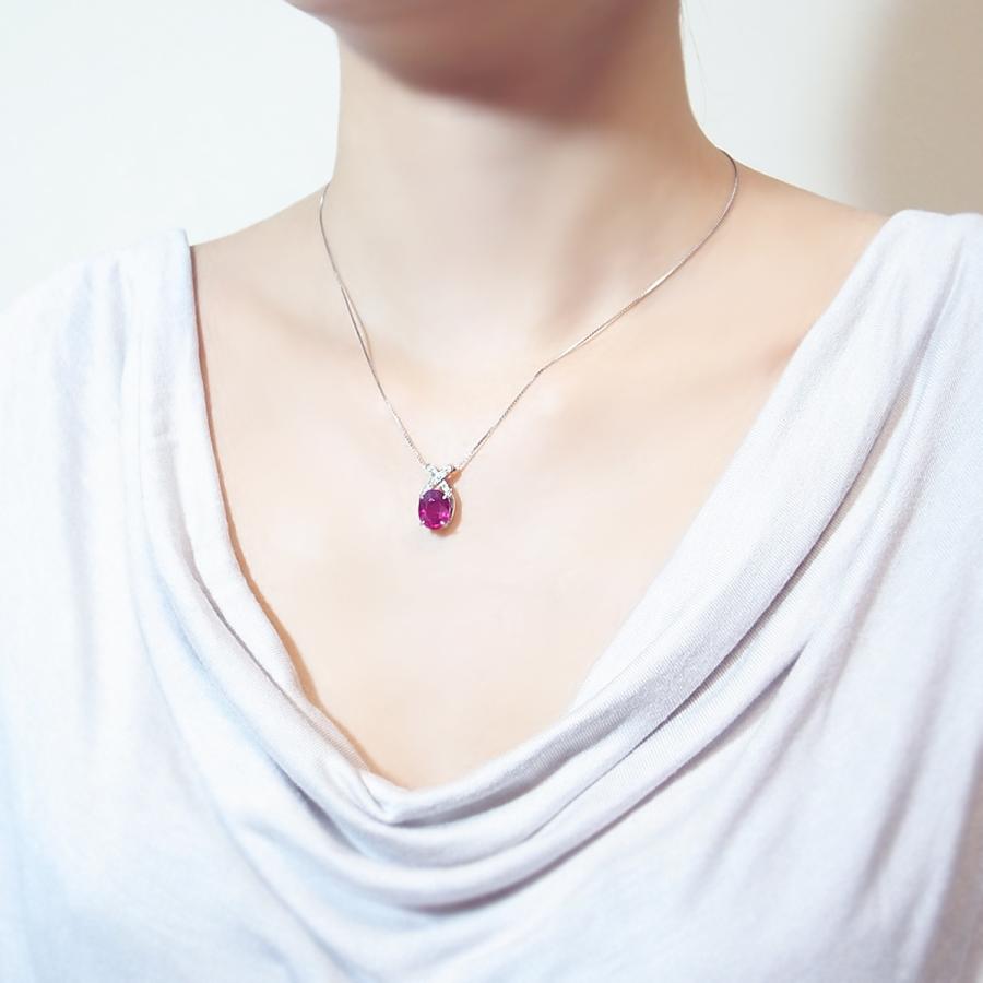 大粒 天然 一粒 ルビー 3.0ct UP & ダイヤ ネックレス pt900 大粒 天然 一粒 ルビー 3.0ct UP & ダイヤ ネックレス pt900