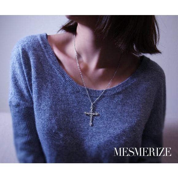 クロス ゴールド K18 天然 ダイヤ 0.52ct ネックレス ユニセックス  