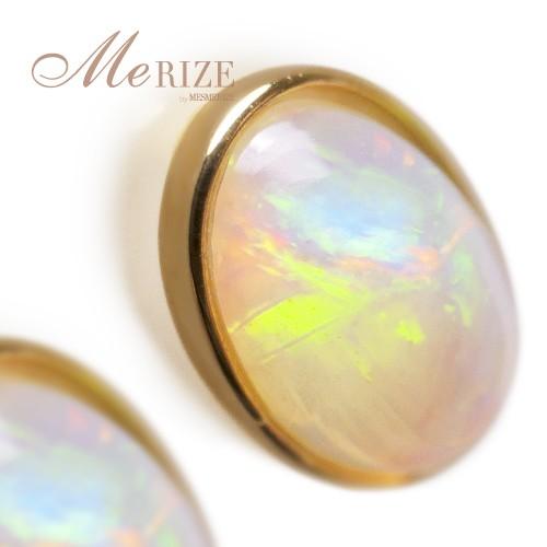 ちかな☺︎ 1点作品☆ 大粒原石ホワイトオパールピアス l63-3102-d1.jpg