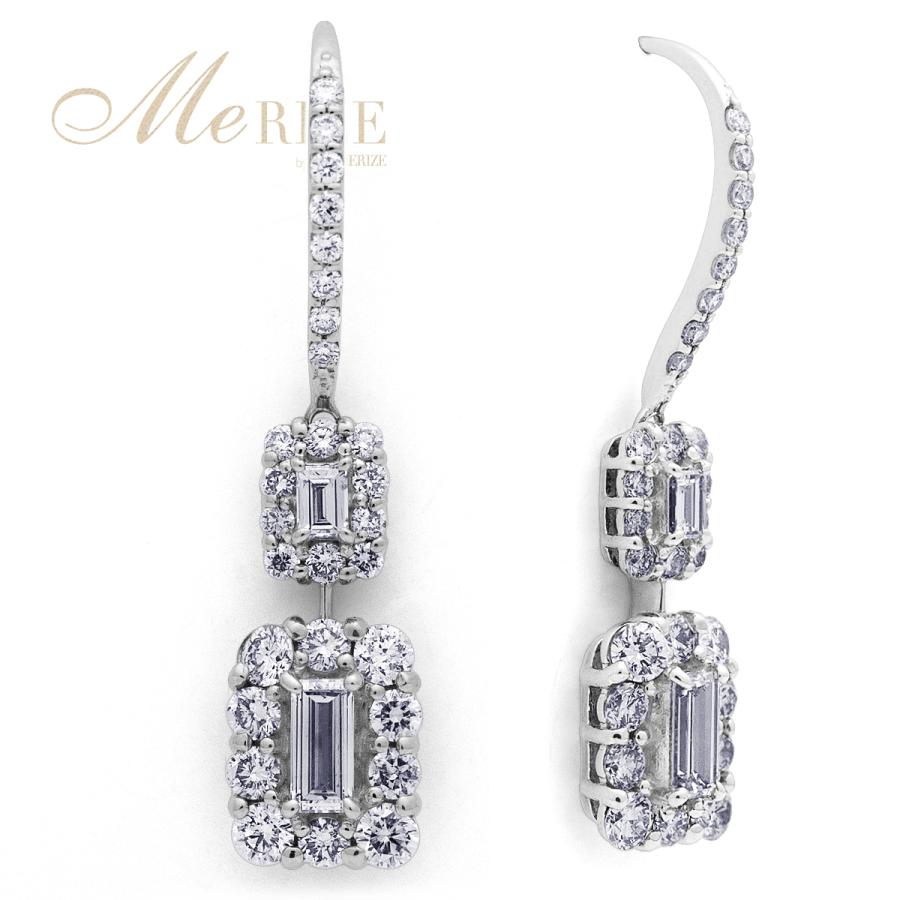 天然 ダイヤ 1.3ct パヴェ フック ピアス ペア K18ゴールド各色 