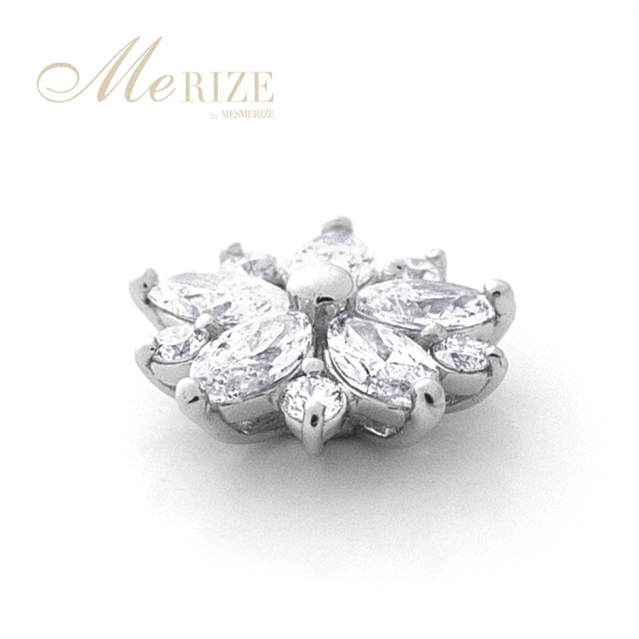 天然 ダイヤ 0.50ct ペア ピアス K18 ゴールド各色 スタッド レディース マーキスカット＆ラウンド ダイヤモンド 0.50カラット フラワー 花 18K 18金 4月誕生石の画像