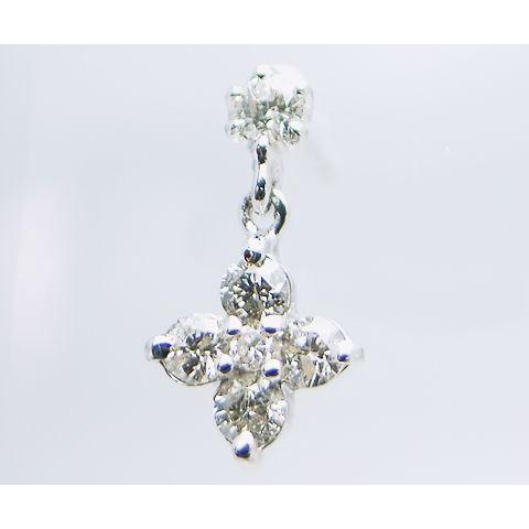 K18 天然 ダイヤ 0.24ct ゴールド ペア 揺れる フラワー ピアス 