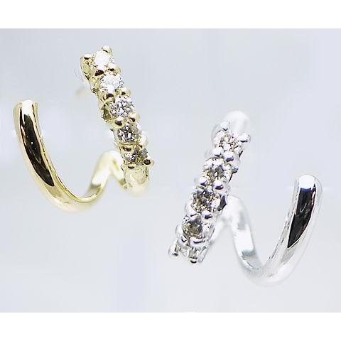 K18 18金イエローゴールド　天然ダイヤモンド0.14ct ピアス K18 天然 ダイヤ 0.14ct フープ 11.5mm ピアス ペア ゴールド