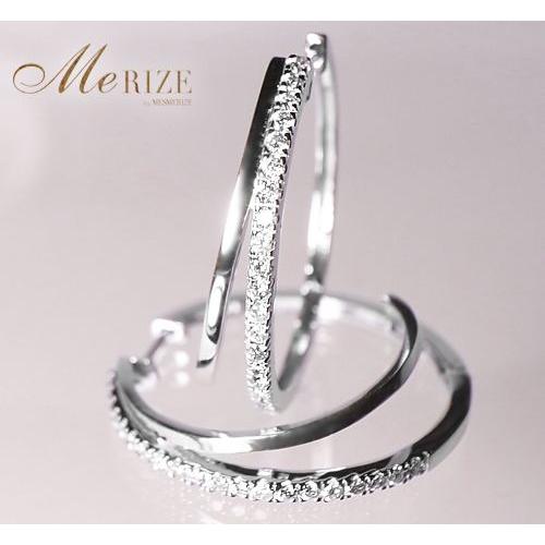 K18 WG 天然ダイヤ0.40ct 25mmフープピアス