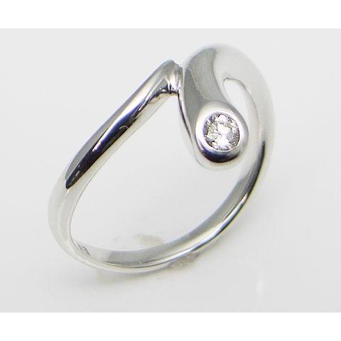 K18 天然 ダイヤ 一粒 0.04ct ゴールド ピンキー リング 指輪  