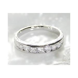 天然 ダイヤ 0.50ct エタニティ リング フチあり 指輪 K18 ゴールド 