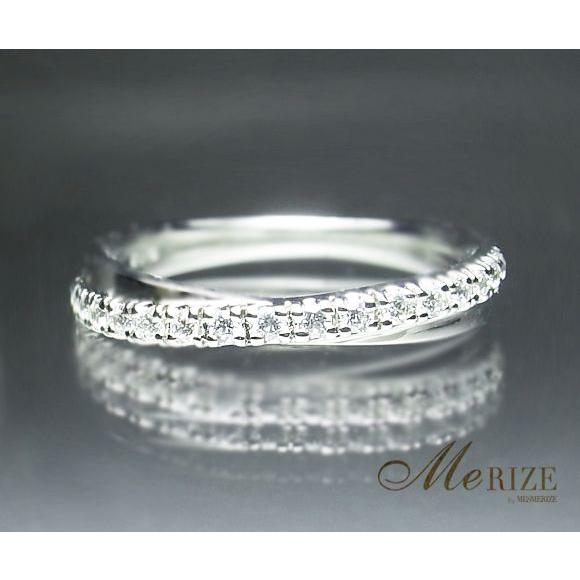 天然 ダイヤ 0.17ct クロス ハーフ エタニティ リング 指輪 K18 天然 ダイヤ 0.17ct クロス ハーフ エタニティ リング 指輪 K18