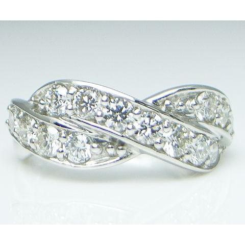 K18 天然 ダイヤ 1.0ct ゴールド クロス リング 指輪 レディース SI