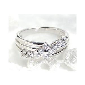 天然 ダイヤ 0.50ct フラワー スイート テン ダイヤモンド リング フチ 