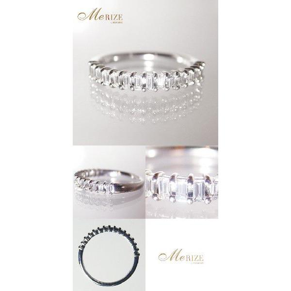 天然 バケットカット ダイヤ ハーフ エタニティ リング 指輪 K18