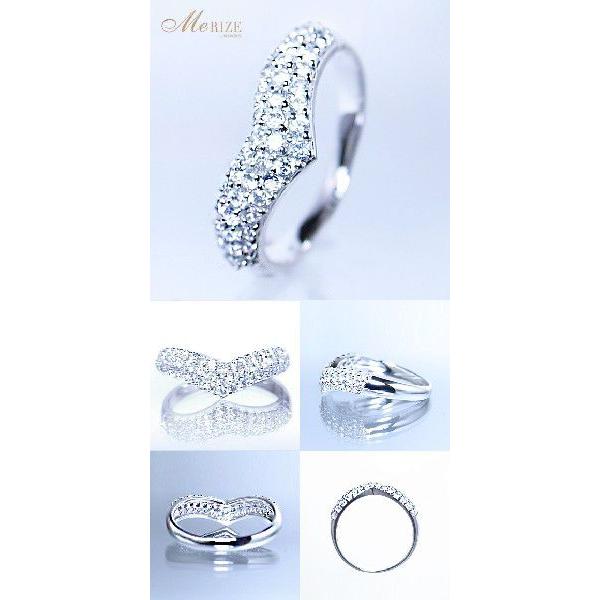 pt950 pt900 天然 ダイヤ 0.5ct パヴェ プラチナ リング V字 高級 指輪  