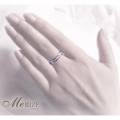 天然 ダイヤ 0.56ct フチあり ハーフ エタニティ リング プリンセス