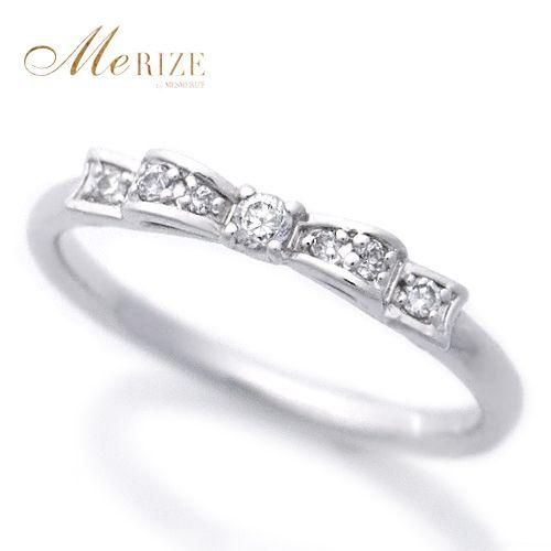 Pt900 ダイヤ0.09ct リボンデザインリング