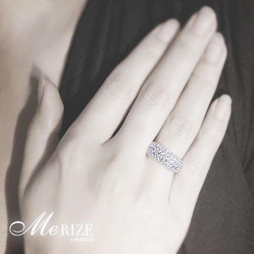 天然 ダイヤ 贅沢 1.0カラット パヴェ プラチナ リング 指輪 K18