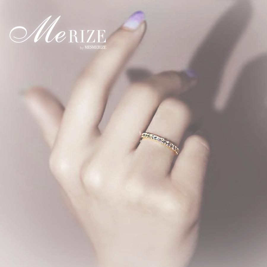 天然 ダイヤ 0.20ct ミル打ち ハーフ エタニティ リング K18 K10 